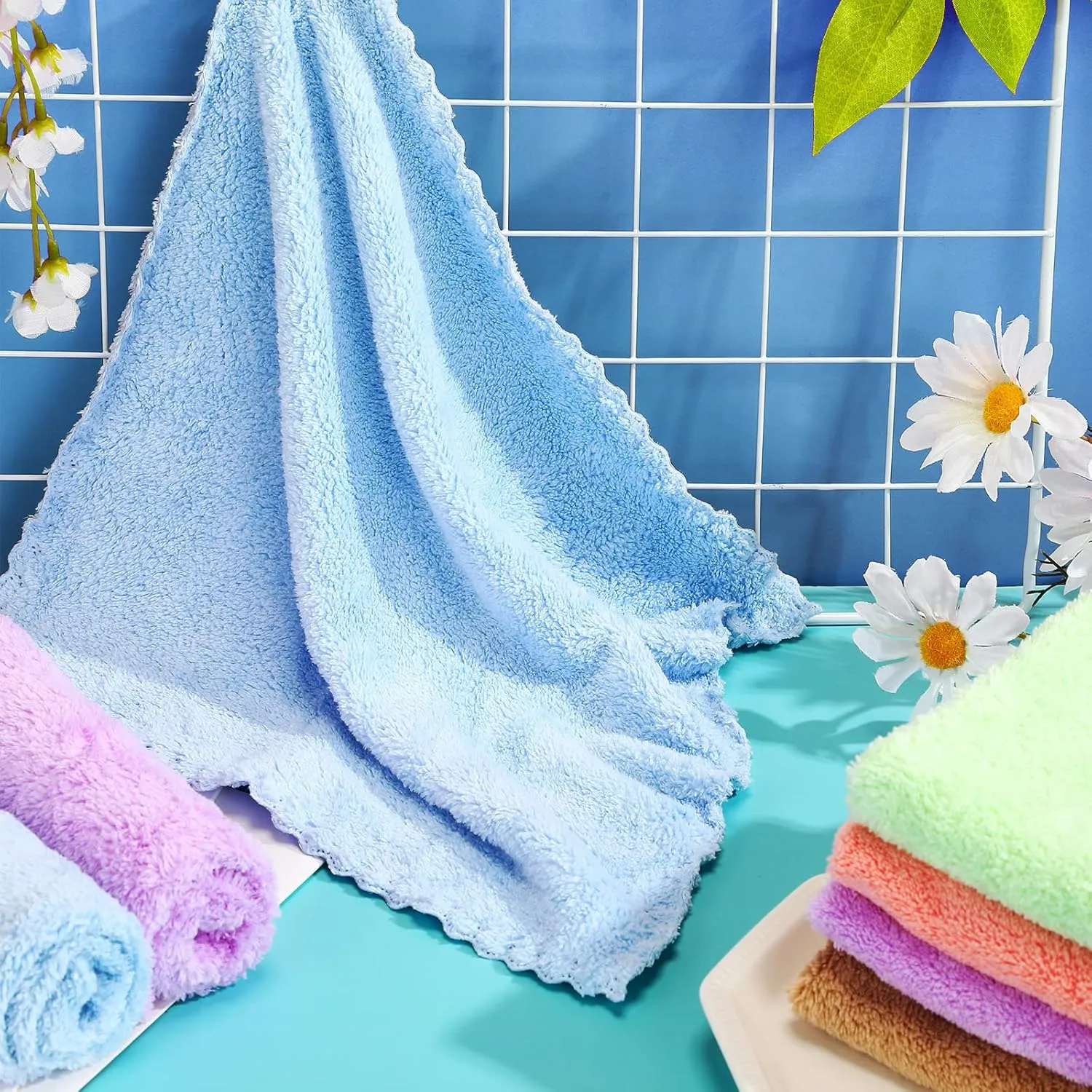 10 Pieces Guinea Pigs Blankets Hamster Fleece Cage Liners Soft Guinea Pig Accessories Small Animal Pet Blanket Sleep Bedding Mats Pet Supplies for Dog Puppy Cat (Mixed Colors,18 x 24 Inch)