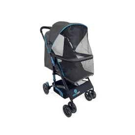 22 Buddy Buggies Foldable Pet Stroller - Shock Absorbing Frame with Storage - Machine Washable Fabric - Durable Mesh & UV Protected Retractable Canopy - Cat & Dog Stroller Up to 30lb