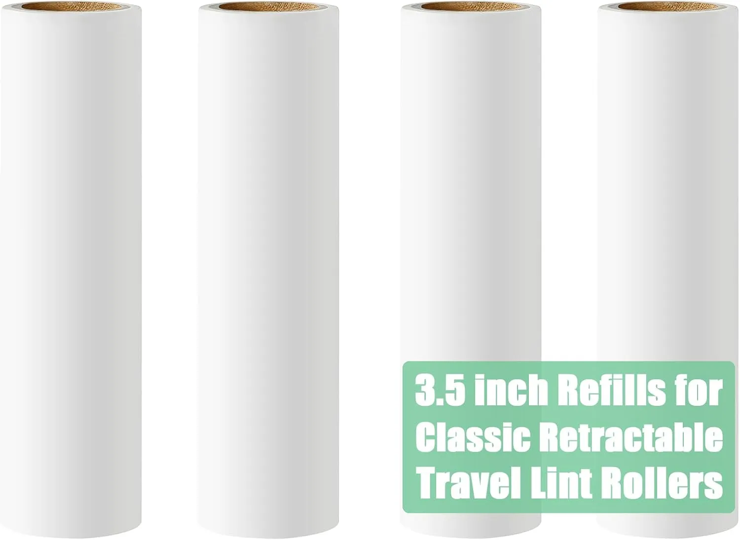3.5 inch Mini Lint Roller Refills for Classic Retractable Mini Lint Rollers Travel Size 3-1/2 Width Lint Roller Refills Pack of 4 Rolls 40 Sheets Each Roll Total 160 Sheets