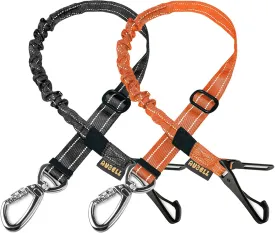 AUBELL Dog Seat Belt for Car,2 Pack Set 3-in-1 Adjustable Reflective Bungee Heavy Duty Dog Car Harness Tether with Clip Hook Latch & Buckle,Swivel Zinc Alloy Carabiner,Black Orange