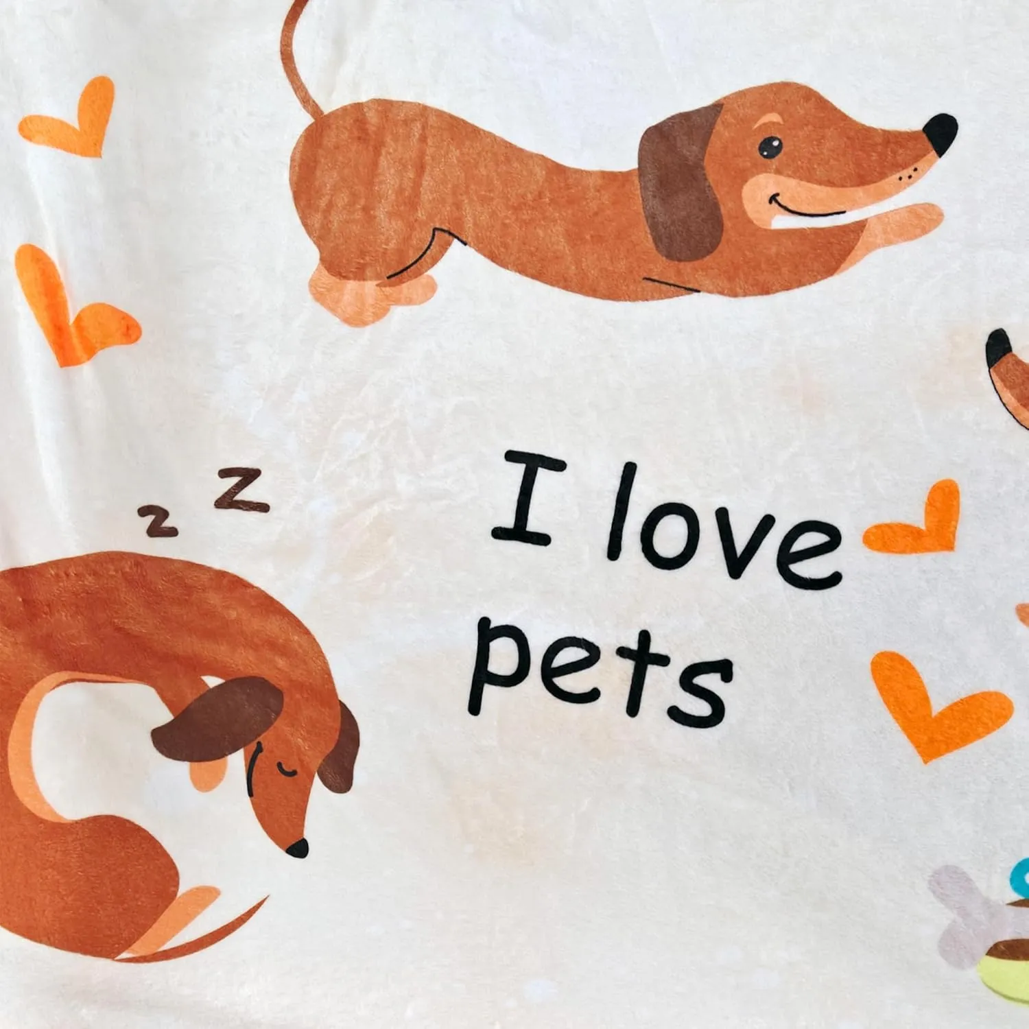Dachshund Blanket, Wiener Dogs Throw Blanket, I Love Pets Soft Flannel Stuffed Dachshunds Blankets Gifts for Women (Dachshund 6, 47"x 60")