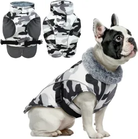 DENTRUN Dog Winter Warm Coat - Windproof Cozy Jacket, Thick Fleece Vest, Water Repellent, Reflective, Small to Large Dogs