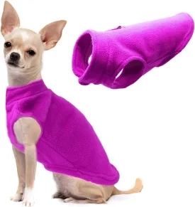 Dog Fleece Vest Soft Winter Jacket Sweater with D-Ring Leash Cold Weather Coat Hoodie for Small Medium Large Dogs Purple Large