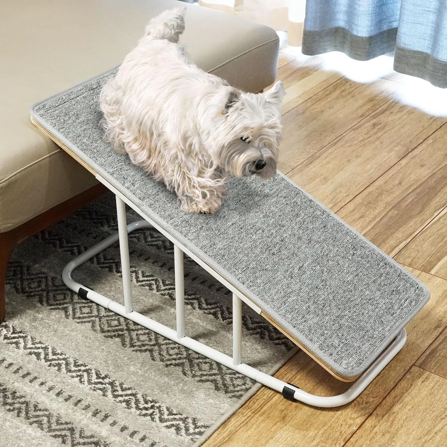 Dog Stairs, Dog Steps Ramp for High Bed and Couch, Dog Stairs for Large Medium Small Dogs, Anti-Slip Dog Steps, Modern Indoor Pet Ramp with 20 Gentle Slope