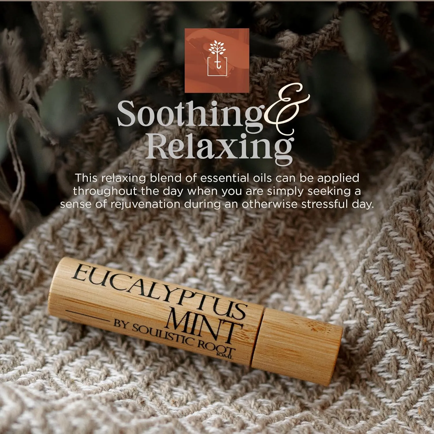 Eucalyptus Mint Essential Oil Roll On  Aromatherapy Blend w/Peppermint, Spearmint, Rosemary  Breathe Rollerball for Self Care, Spa, Energy, Wellness  10ml Bottle - for Men & Women