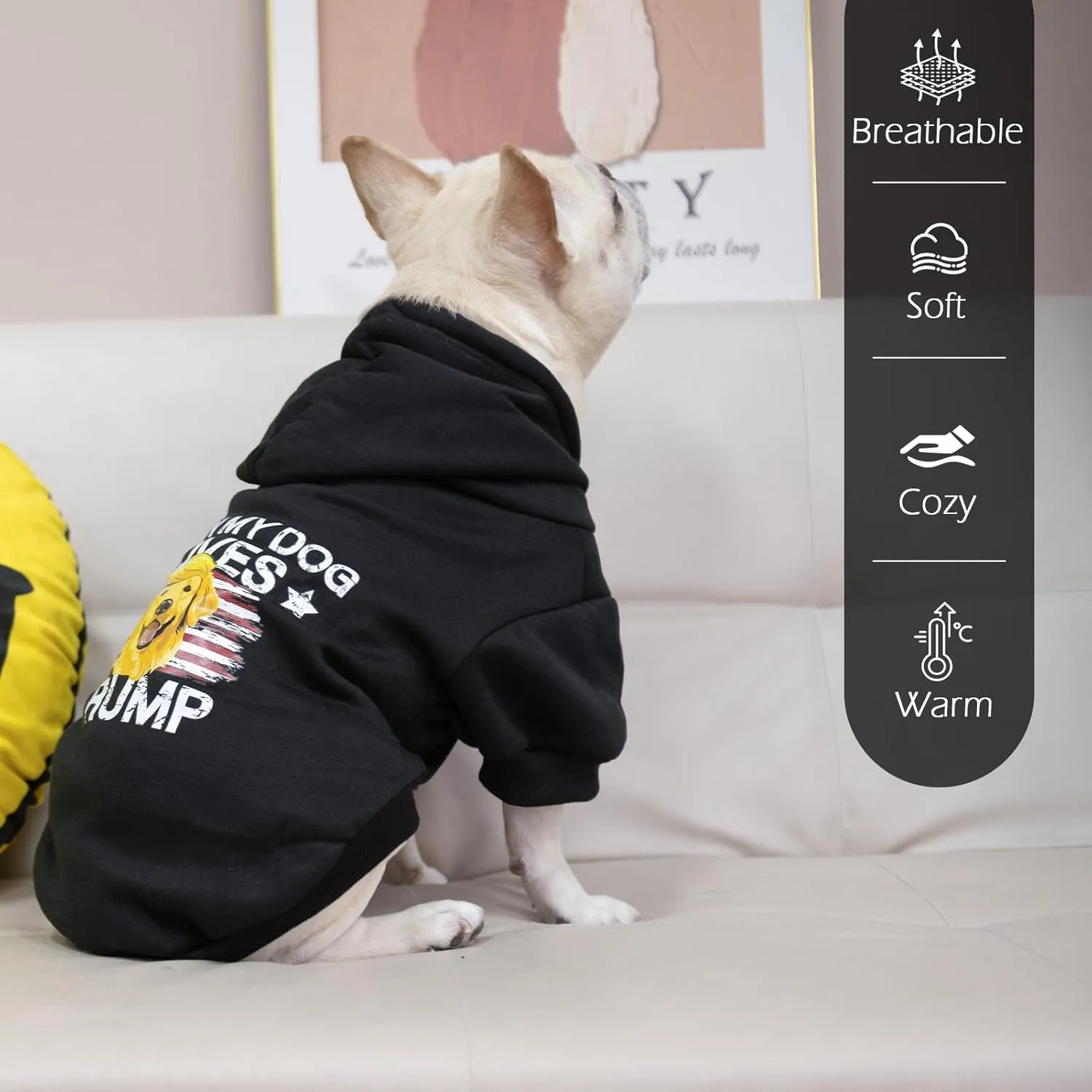 EXPAWLORER Dog Hoodie - Funny Costume Outfit Warm Fleece Sweater With Leash Hole, Sweatshirt With Hood, Cozy Soft Clothes for Small Medium Large Dogs, Small
