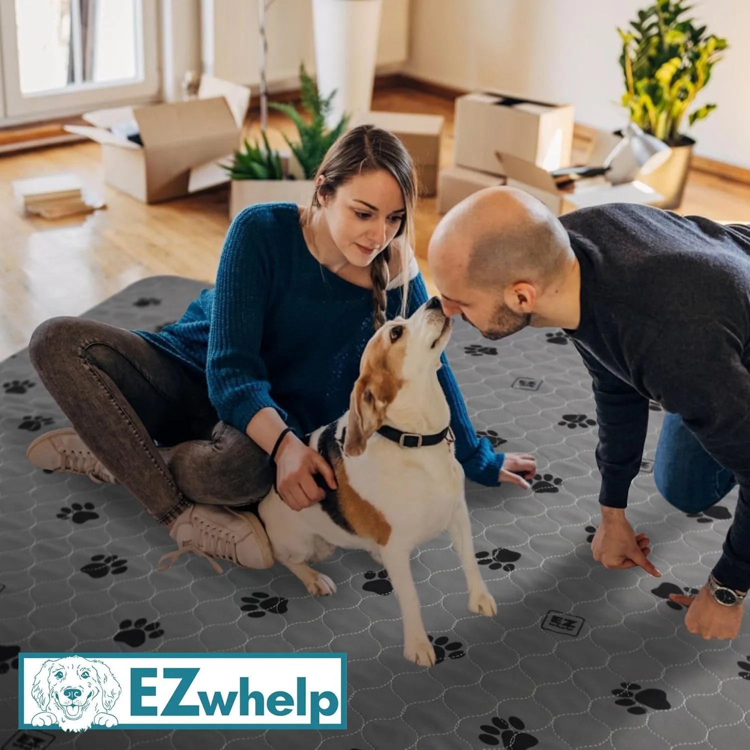EZwhelp Reusable Quick Dry Pad - Waterproof Pet Pee Pads Washable for Large Dogs - Non-Slip Dog Training Pads, Fast Absorbent - Reusable Potty Pads for Cats and Dogs - 29" x 29" Pack of 2