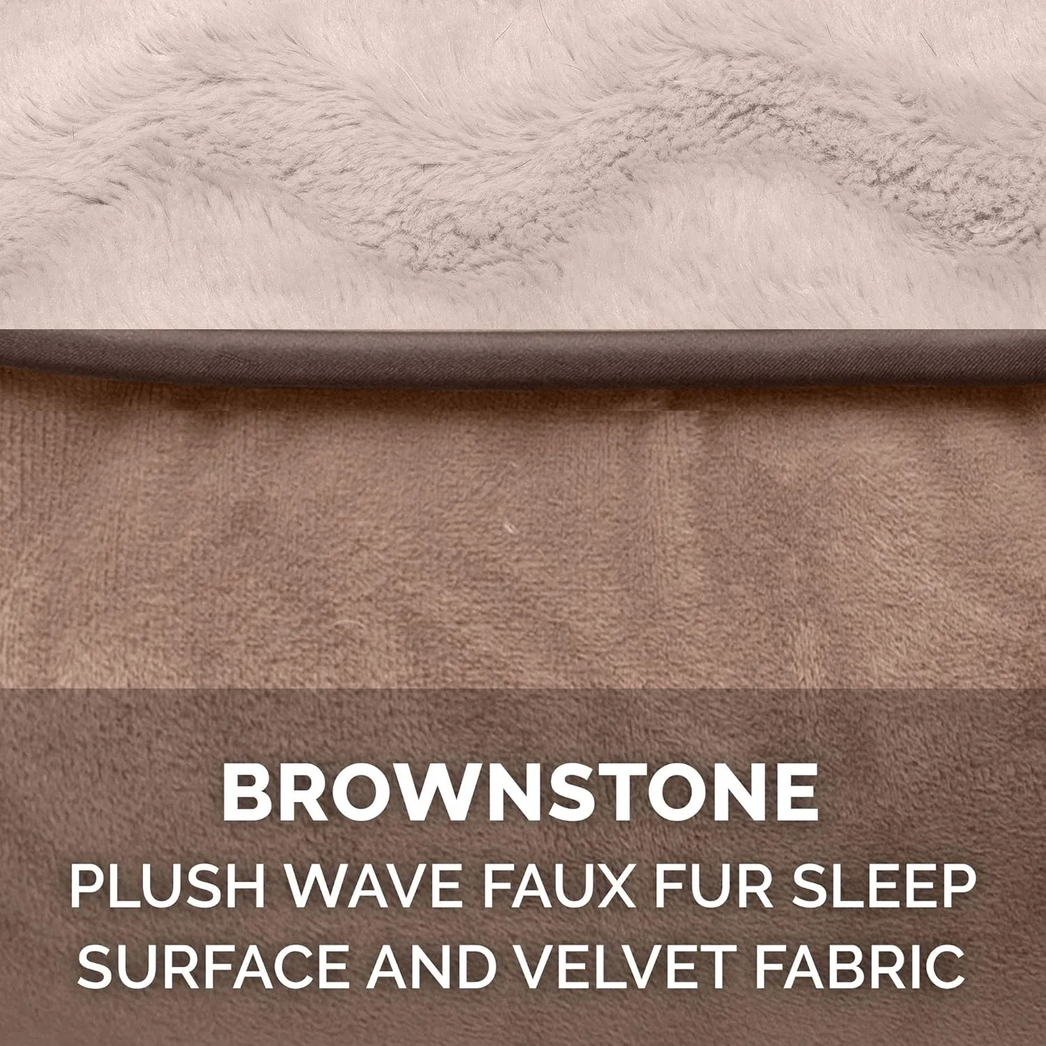 Furhaven Orthopedic Dog Bed for Large Dogs w/ Removable Bolsters & Washable Cover, For Dogs Up to 95 lbs - Plush & Velvet Waves Perfect Comfort Sofa - Brownstone, Jumbo/XL