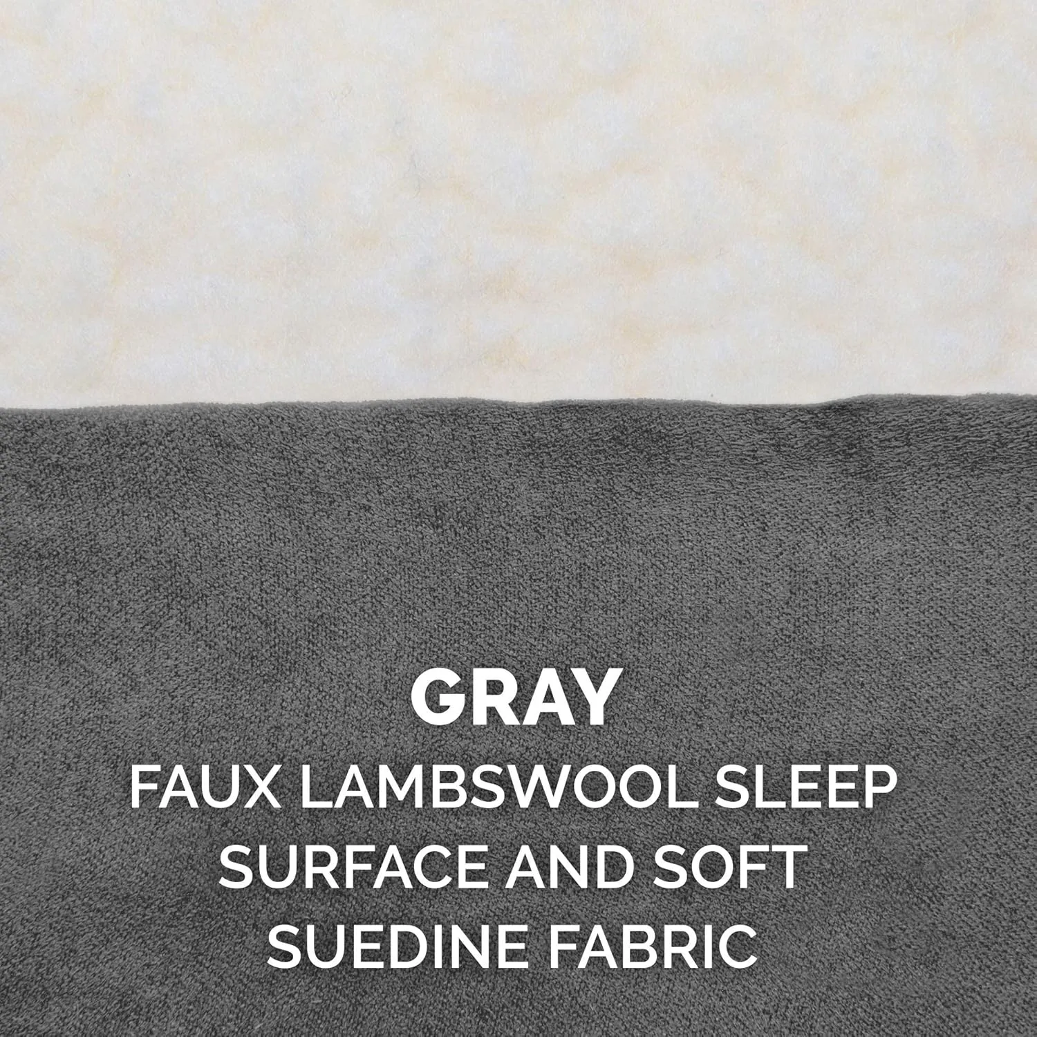 Furhaven Orthopedic Dog Bed for Large/Medium Dogs w/ Removable Washable Cover, For Dogs Up to 55 lbs - Sherpa & Suede Mattress - Gray, Large