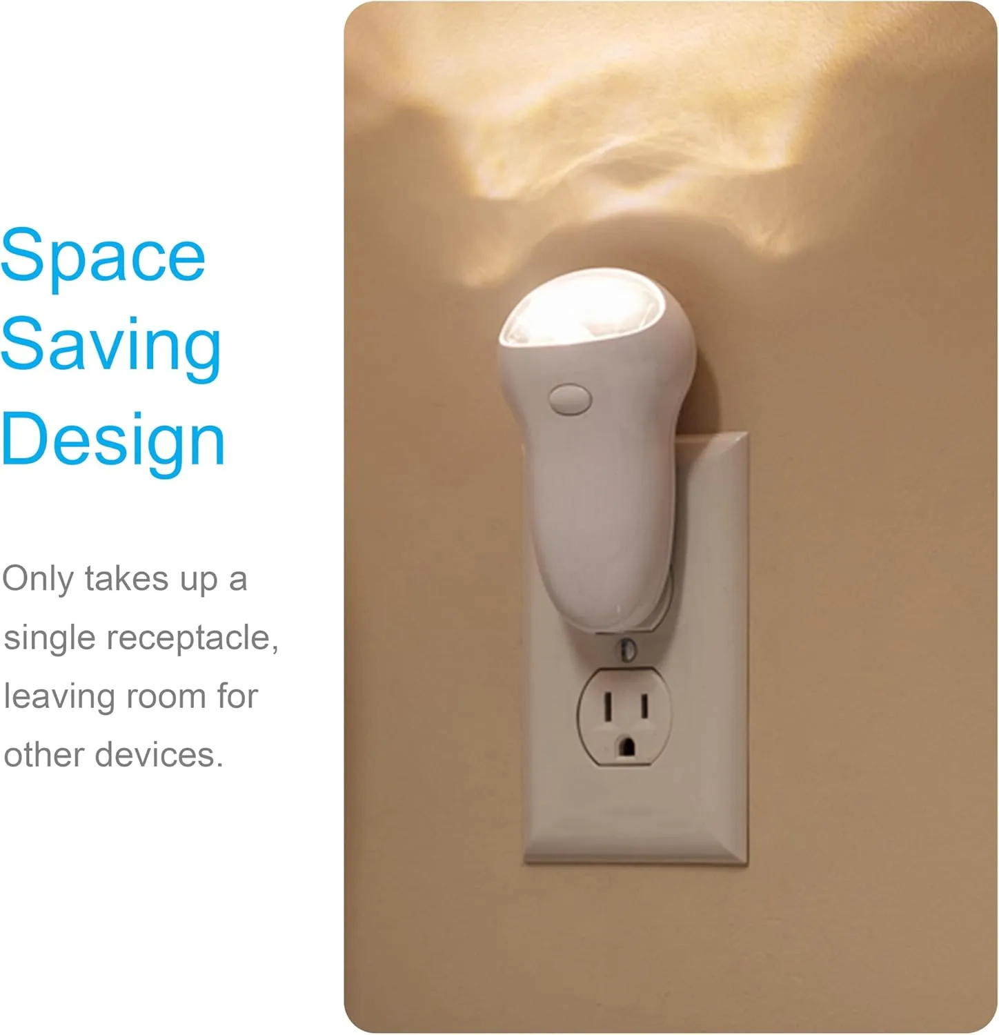 GE 3-in-1 LED Power Failure Night Light, Emergency Flashlight, Plug-In, Rechargeable, Light Sensing, Auto On/Off, Foldable Plug, Soft White, Hurricane, Storm, Tornado, Glossy White Finish, 11281