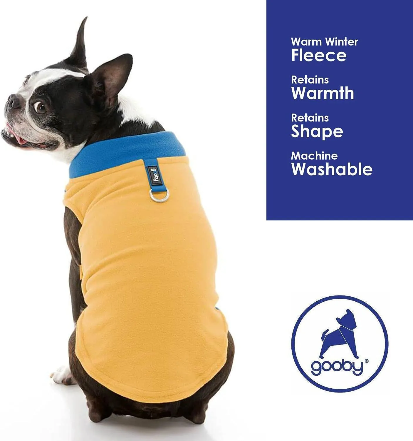 Gooby boys Classic Fleece Vest, Half Stretch Honey Mustard, Medium chest 16 US