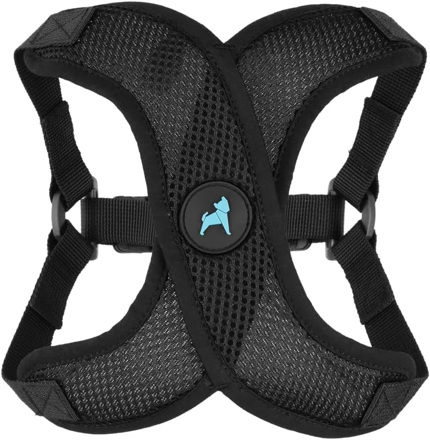 Gooby Comfort X Step in Lite Dog Harness - Choke Free, Escape Free with Light Breathable Mesh - Step in Dog Harness for Small and Medium Dogs - Quick Release Buckle, Metal D-Rings - Black, Medium
