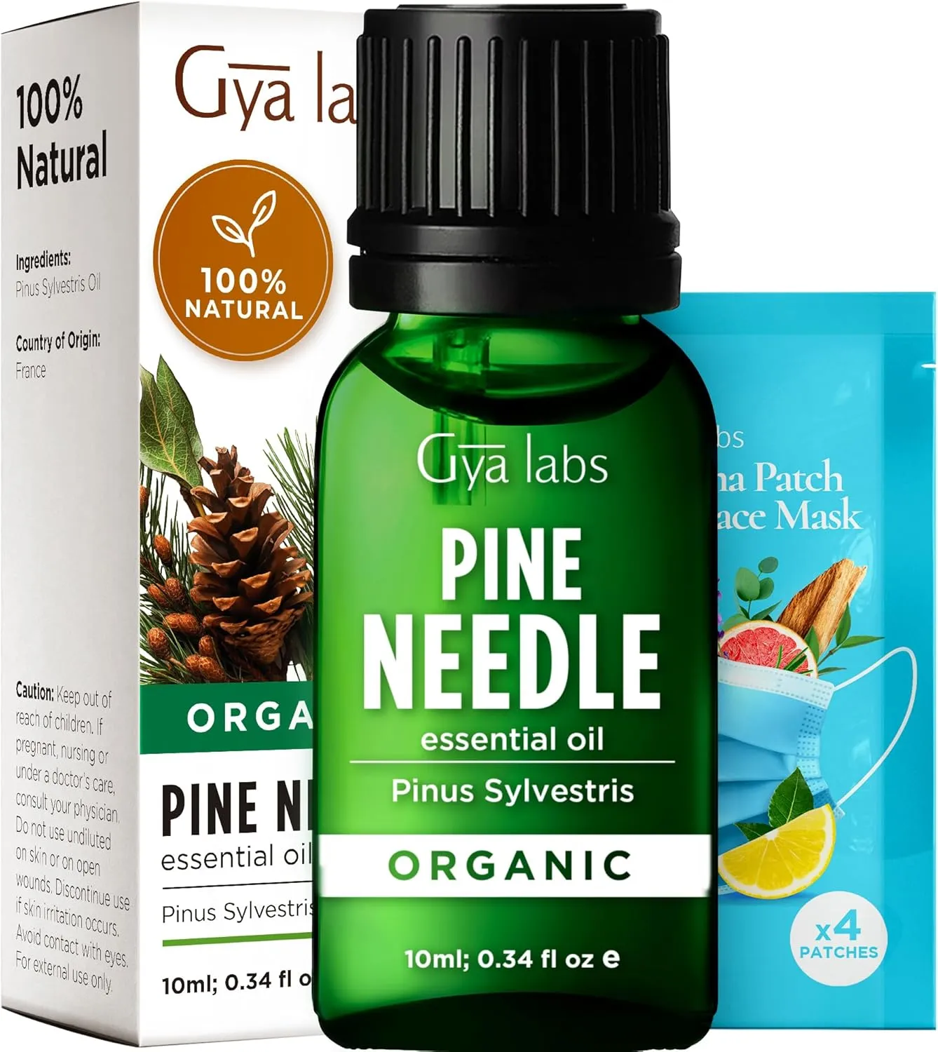Gya Labs Organic Pine Essential Oil for Diffuser - 100% Pure Natural Pine Needle Essential Oil Organic for Skin, Hair, Candle Making (0.34 Fl Oz)