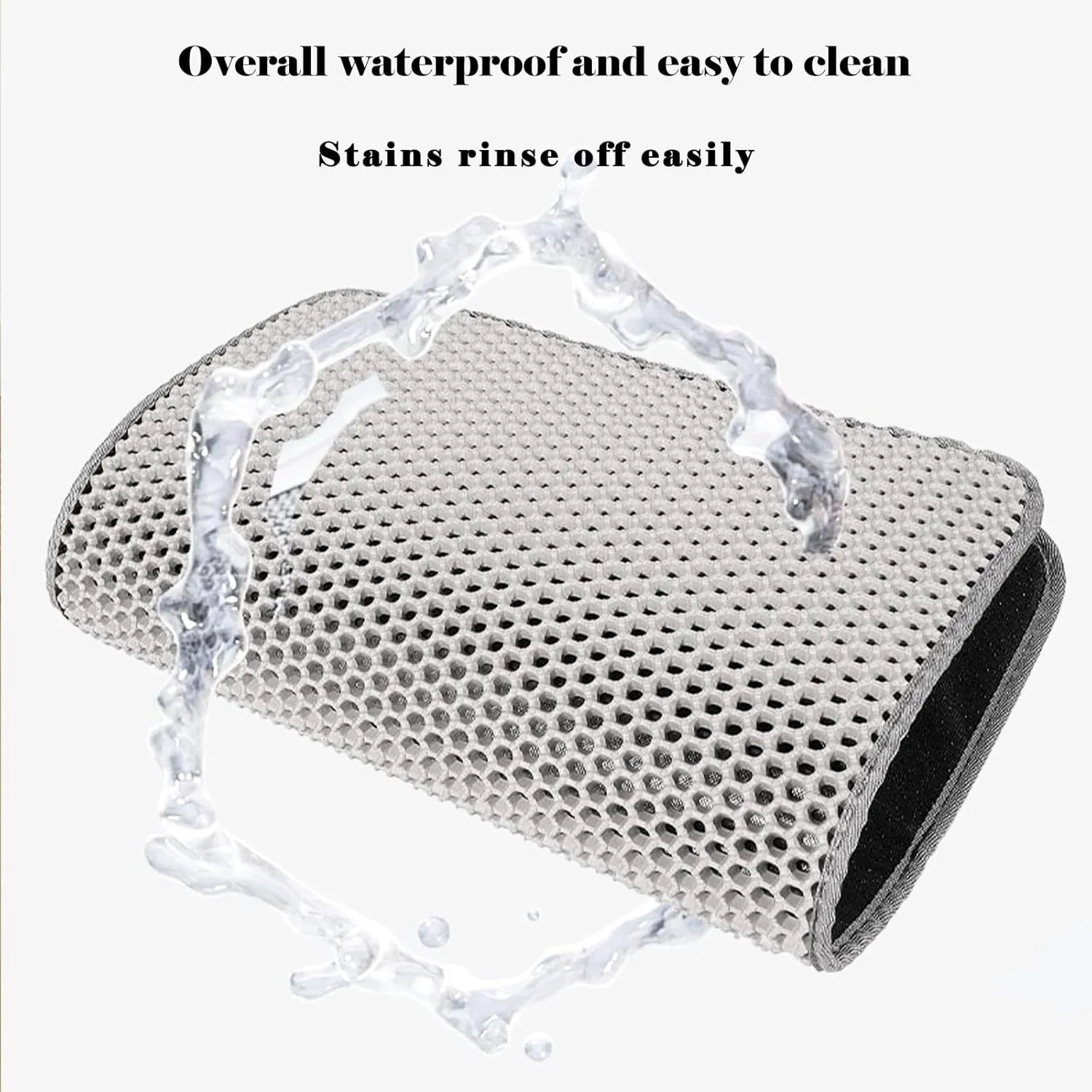 HCY&WLD Cat Litter Mat, Honeycomb Double Layer Cat Litter Trapping Mat, Waterproof Urine Proof Non-Slip, Scatter Control, Less Waste, Easier to Clean (Pink, 45" X 26")
