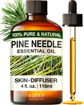Kukka Pine Essential Oil for Diffuser - 4 Fl Oz - 100% Pure Natural Pine Oil, Woody Scent, for Candle & Soap Making Scent DIY