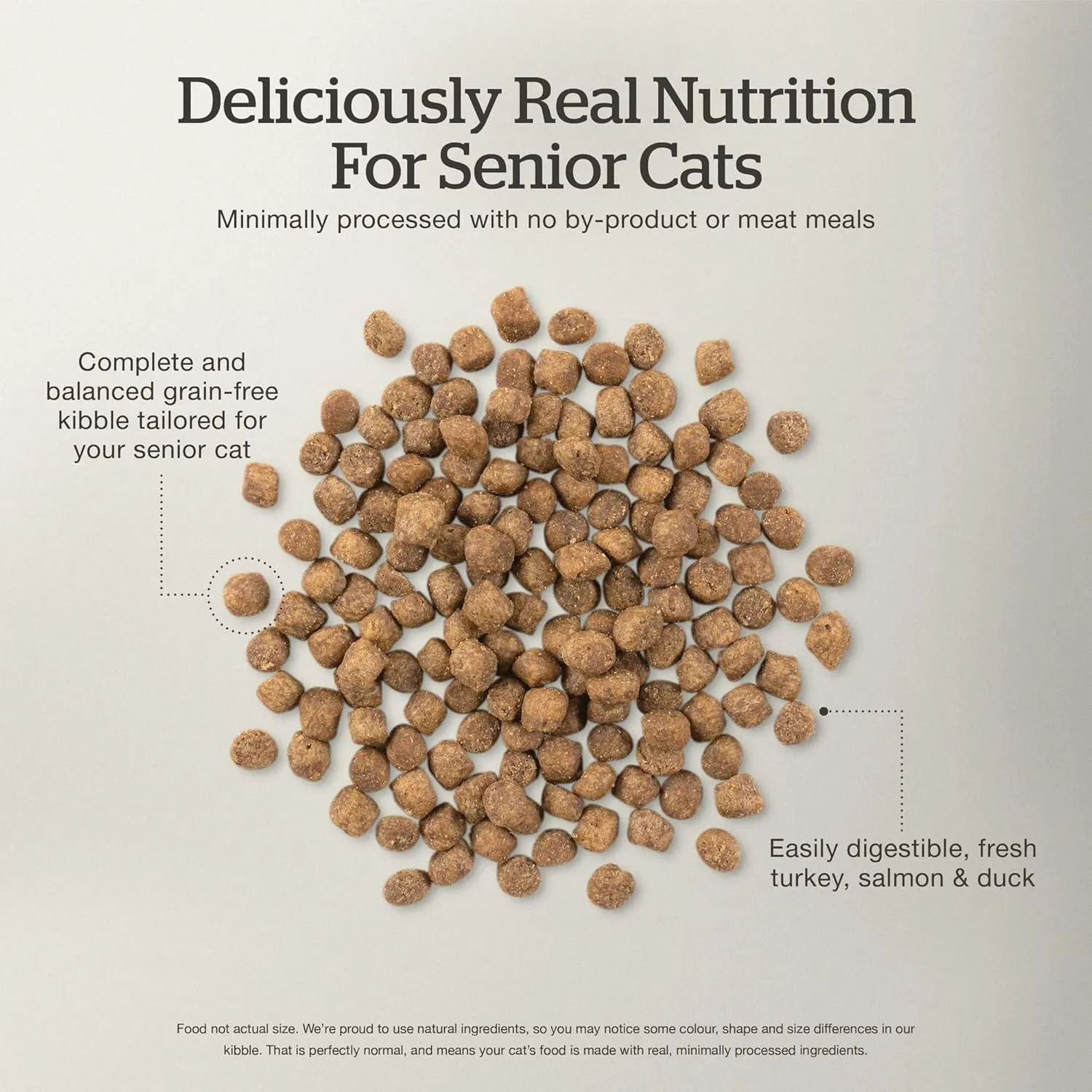 Now Fresh Grain-Free, Dry Cat Food, Turkey, Salmon and Duck Kibble, Real Meat and Fish Senior Recipe, 8 lb Bag