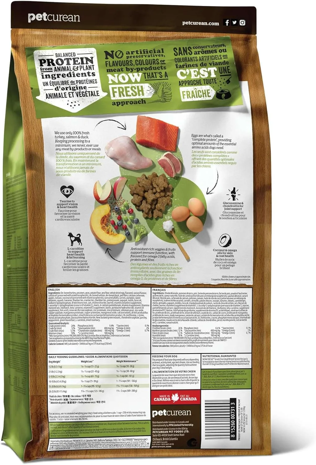 Now Fresh Grain-Free, Dry Dog Food, Small Breed Kibble, Real Meat and Fish, Turkey, Salmon and Duck Senior Recipe, 12 lb Bag