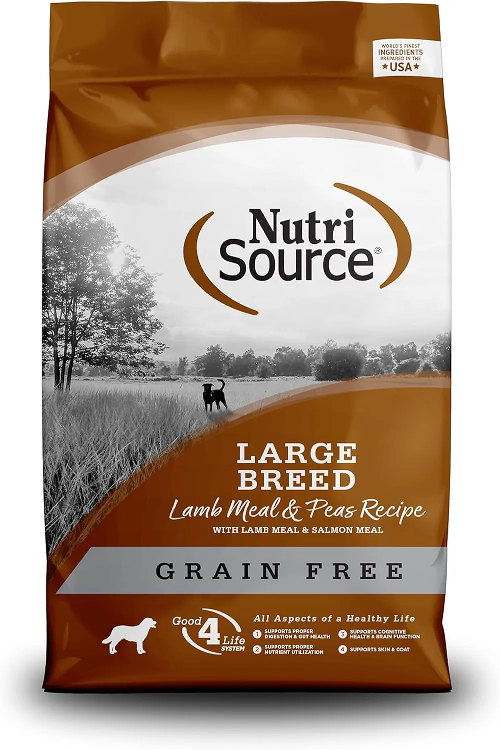 NutriSource Grain Free Dry Dog Food for Large Breeds, Lamb Meal, Salmon Meal and Peas, 26LB