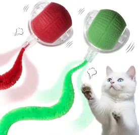 NVTED 2 PCS Interactive Cat Toys for Indoor Cats, Fast Rolling on Carpet Chirping and Motion Activated Cat Balls for Bored Indoor Cats