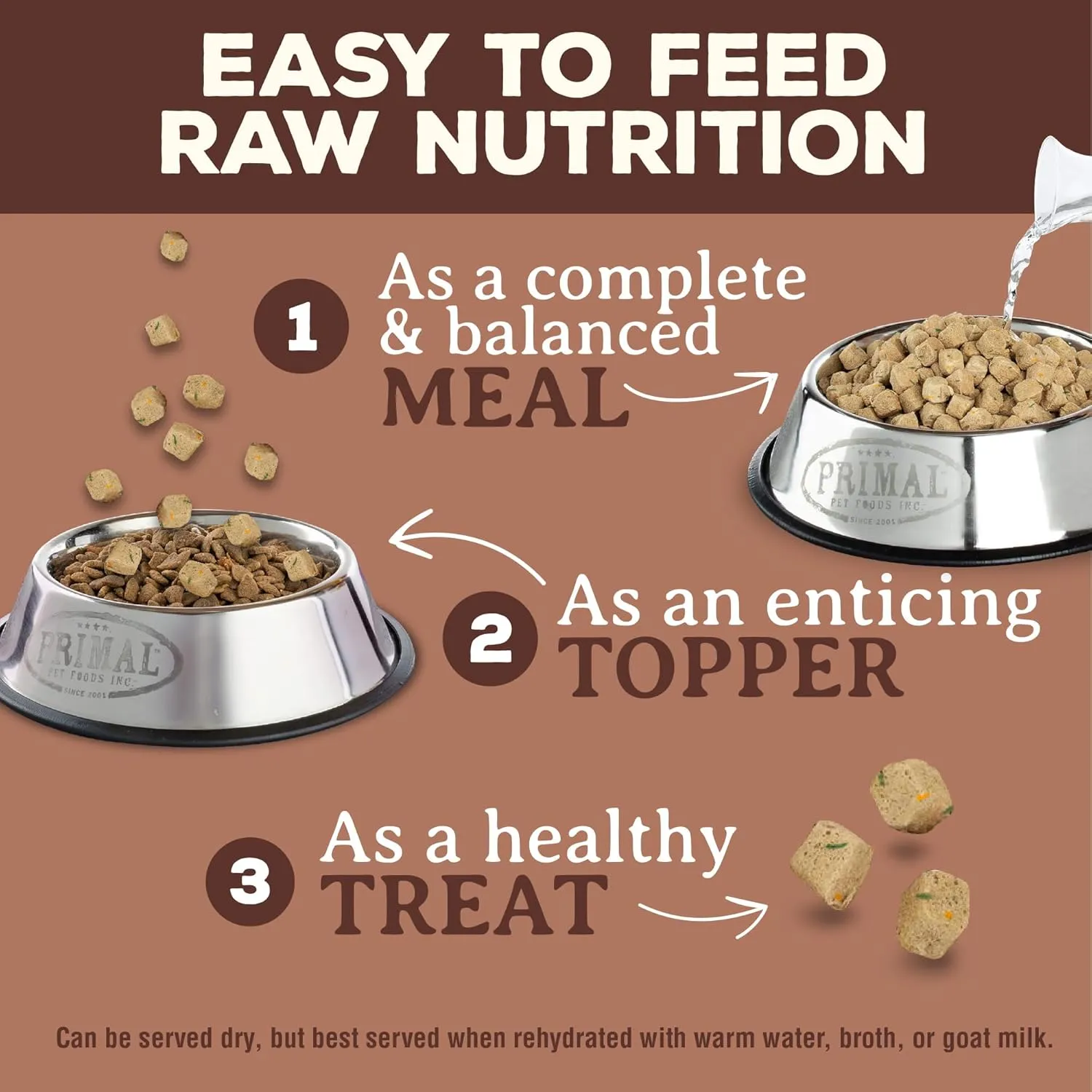 Primal Freeze Dried Dog Food, Pronto Mini Nuggets, Pork; Scoop & Serve, Complete & Balanced Meal; Also Use As Topper or Treat; Premium, Healthy, Grain Free, High Protein Raw Dog Food (25 oz)
