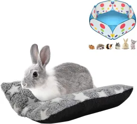S Portable Small Animals Playpen C&C Cage Tent & L Rabbit Snuggle Bed for Indoor Small Animals