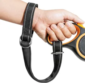 Short Dog Leash, Baby Stroller Wheelchair Safety Strap with Reflective Leads, Adjustable Wrist(1.8 ft,Black)