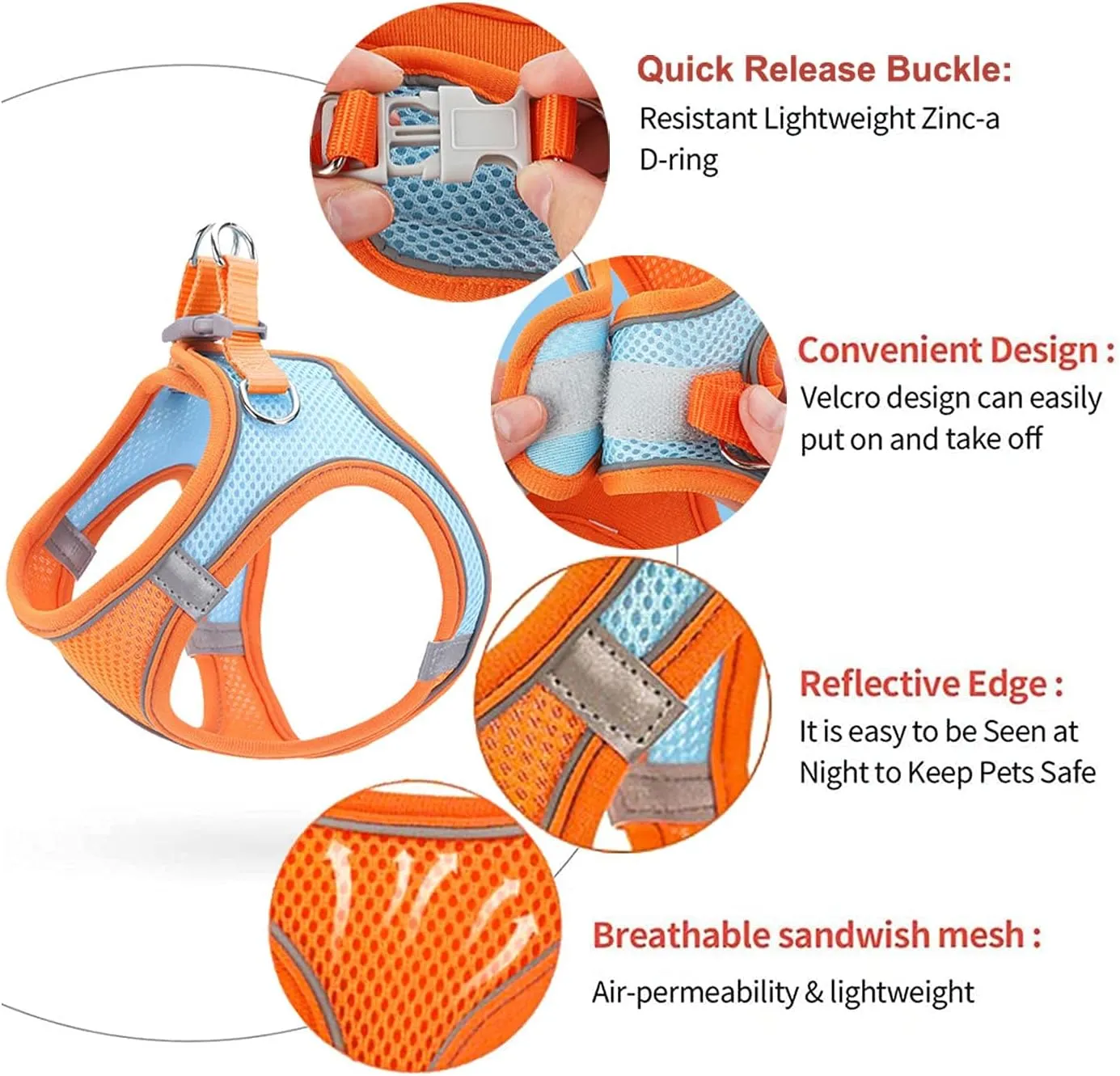 Small Dog Harness,Puppy Harness and Leash Set for Walking Escape Proof,Comfortable Air Mesh Dog Vest Harness with Reflective Strip, Step-in Outdoor Pet Vest for Dog Breeds