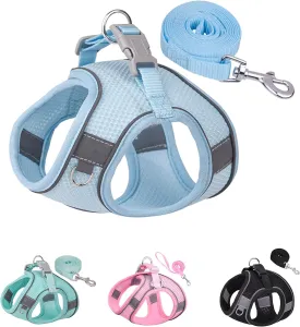 Solmoony Dog Harness for Small Medium Large Dogs No Pull, Puppy and Leash Set, Dogs, Step in Harness, mesh Harness. (Bule, S)