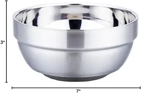 SUNRISE Mirror Polished Double-Wall Insulated Stainless Steel Soup Bowl (Pack of 2) (32 oz) Kitchen Supply
