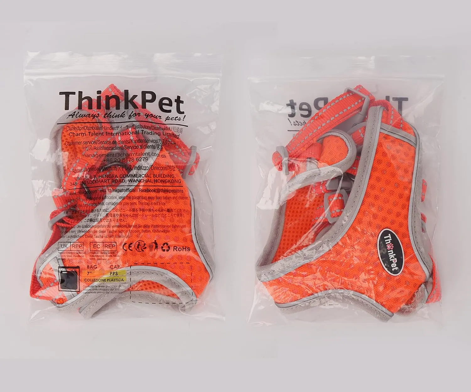 ThinkPet Reflective Breathable Soft Air Mesh No Pull Puppy Choke Free Over Head Vest Harness for Puppy Small Medium Dogs and Cats Light Blue Medium