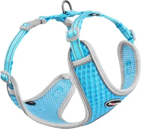 ThinkPet Reflective Breathable Soft Air Mesh No Pull Puppy Choke Free Over Head Vest Harness for Puppy Small Medium Dogs and Cats Light Blue Medium