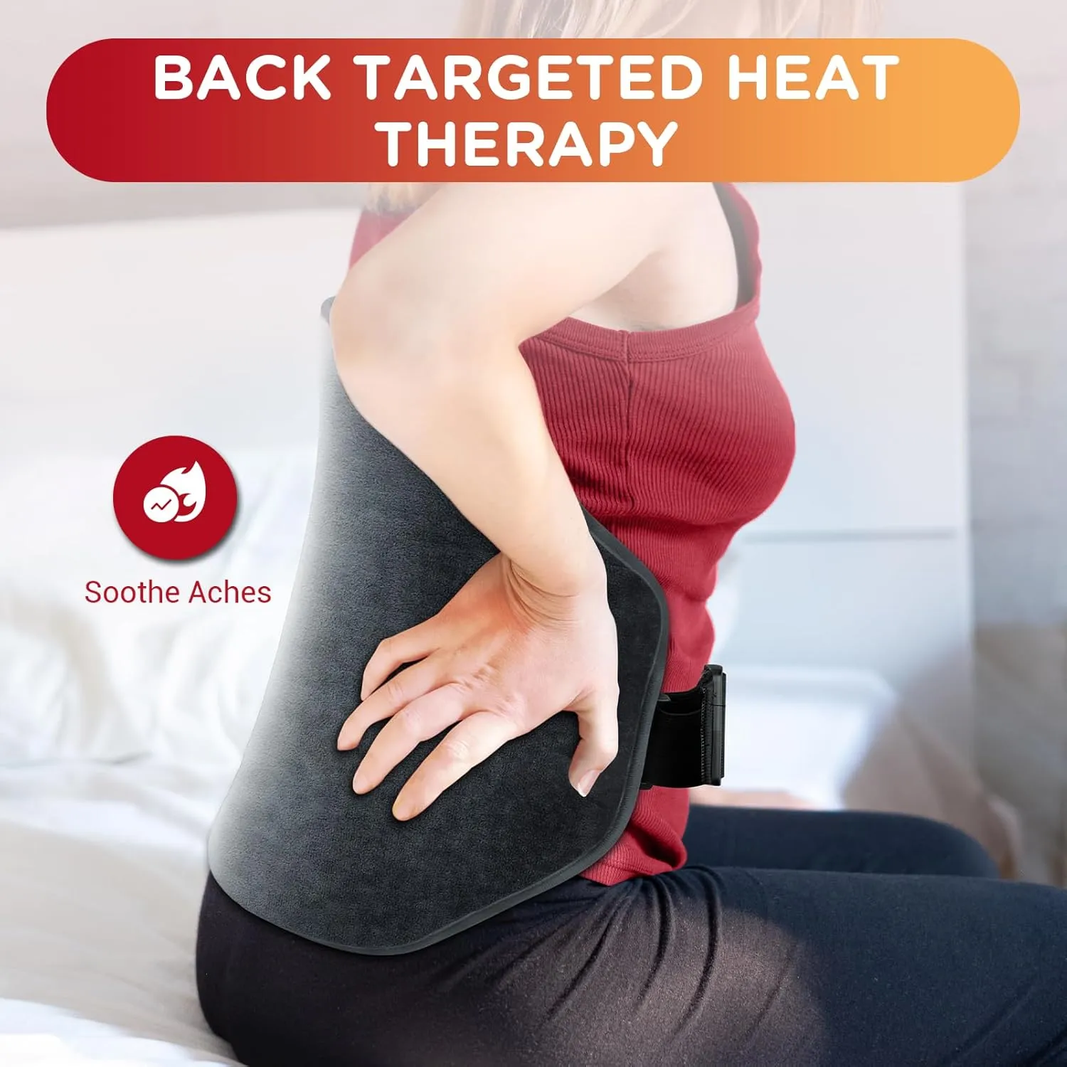 Upgraded Heating Pad for Back Pain Relief, Comfytemp Birthday Gifts for Women Men, FSA HSA Eligible Large Electric Heat Pad for Cramps, Lower Back, Lumbar, Sciatica, XL Heated Belt  11 Auto-Off Grey