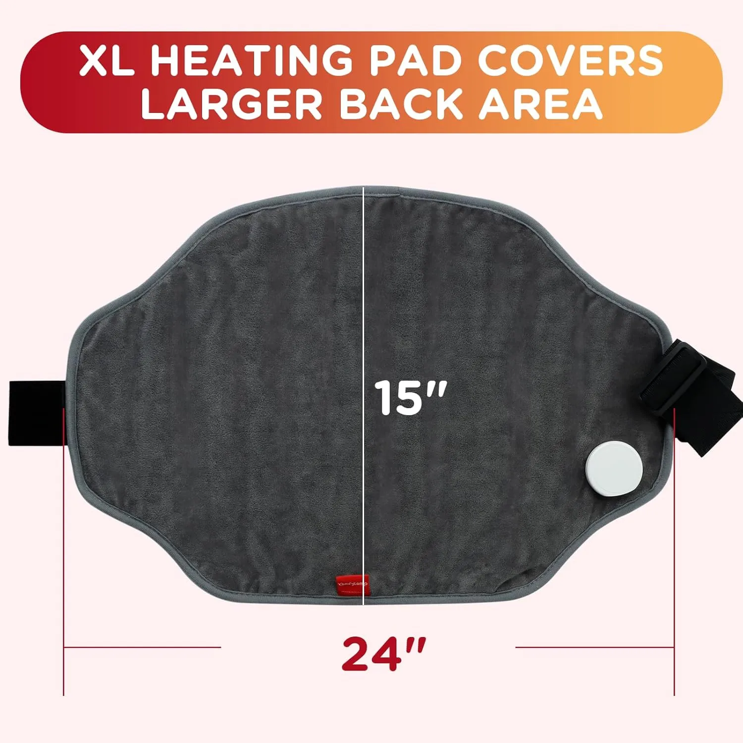 Upgraded Heating Pad for Back Pain Relief, Comfytemp Birthday Gifts for Women Men, FSA HSA Eligible Large Electric Heat Pad for Cramps, Lower Back, Lumbar, Sciatica, XL Heated Belt  11 Auto-Off Grey